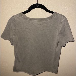 Gray/Green Target Crop Top